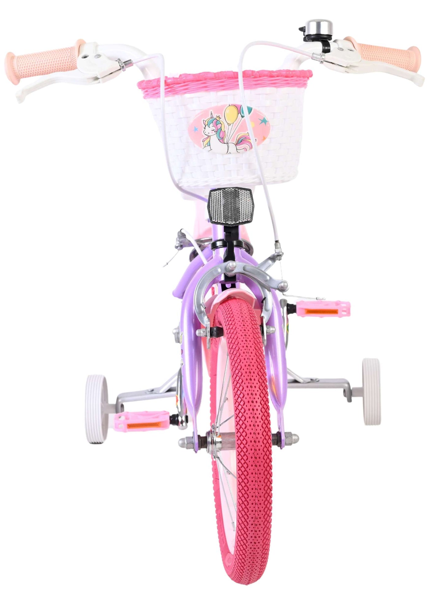 Bicicletta per bambini Volare Unicorn - ragazze - 14 pollici - viola - due freni a mano