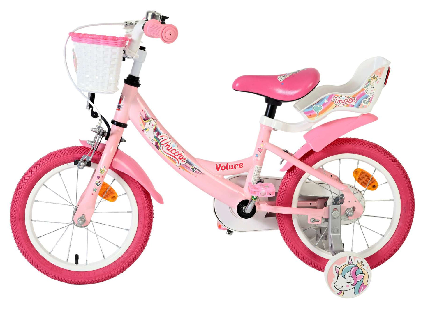 Volare unicorn kinderfiets - meisjes - 14 inch - roze