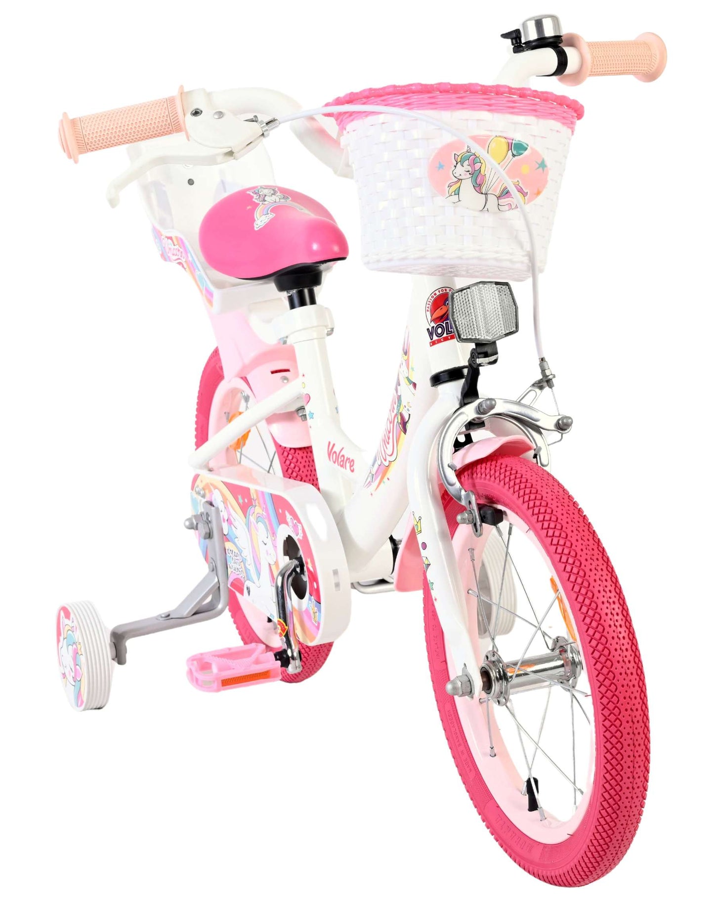 Volare unicorn kinderfiets - meisjes - 14 inch - wit