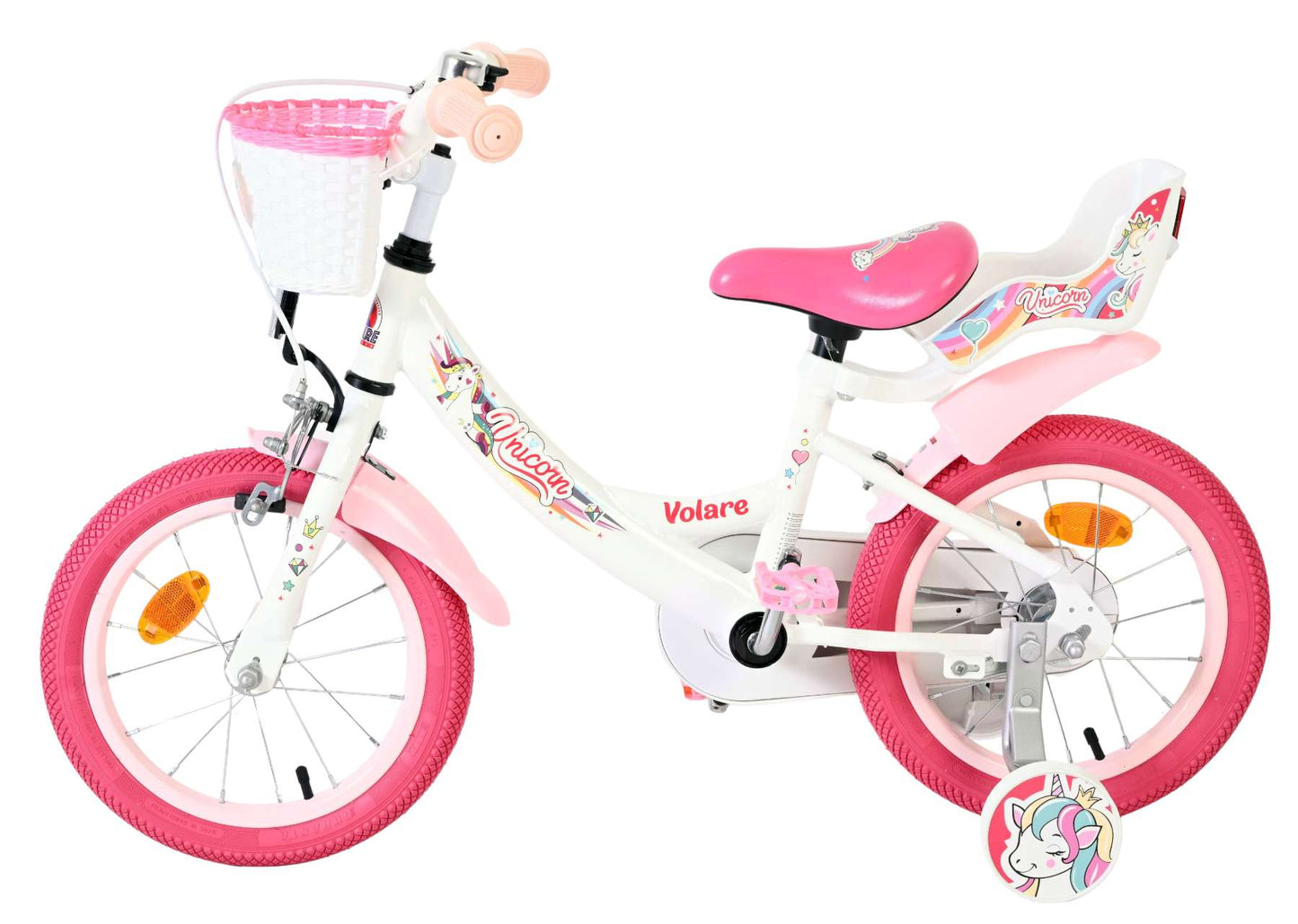 Volare unicorn kinderfiets - meisjes - 14 inch - wit