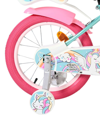 Bicicleta infantil Volare Unicornio - Niña - 16 pulgadas - Verde