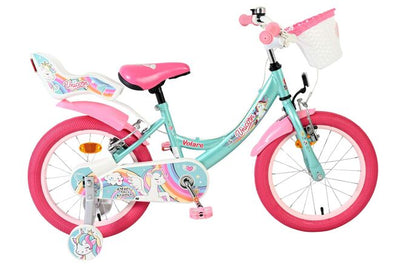 Bicicleta infantil Volare Unicorn - niña - 16 pulgadas - verde - dos frenos de mano
