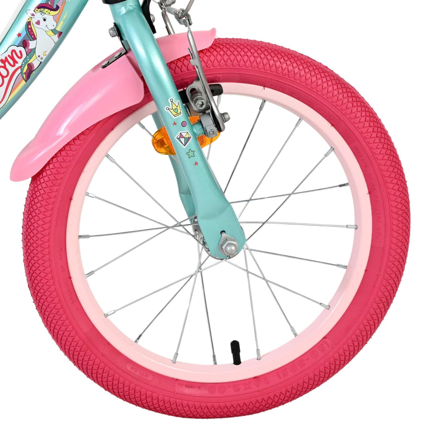 Bicicletta per bambini Volare Unicorn - ragazze - 16 pollici - verde - due freni a mano