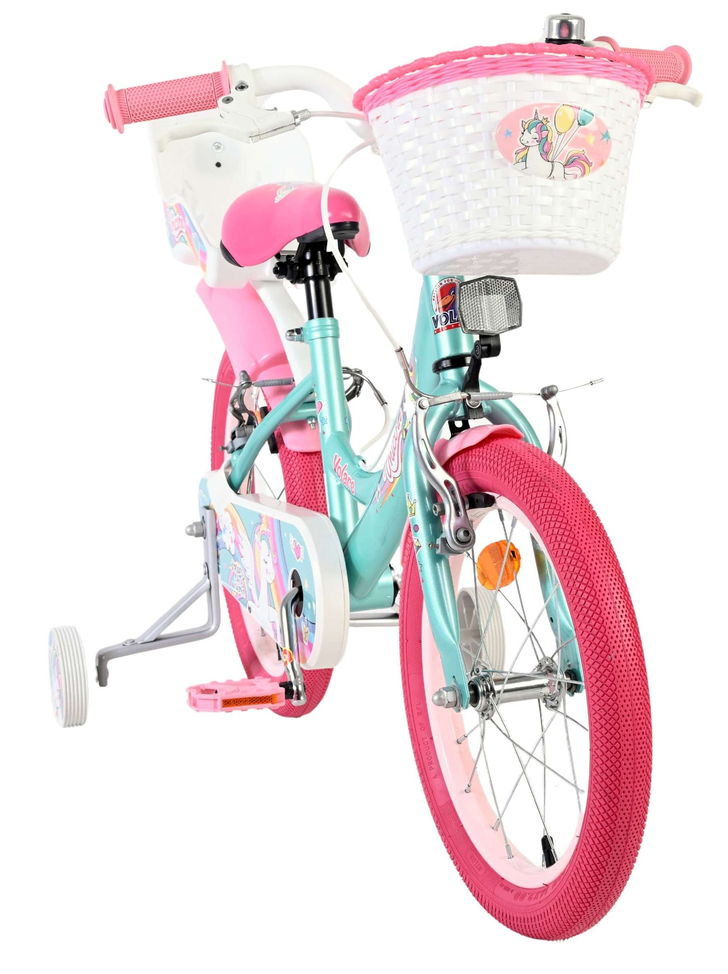 Bicicletta per bambini Volare Unicorn - ragazze - 16 pollici - verde - due freni a mano