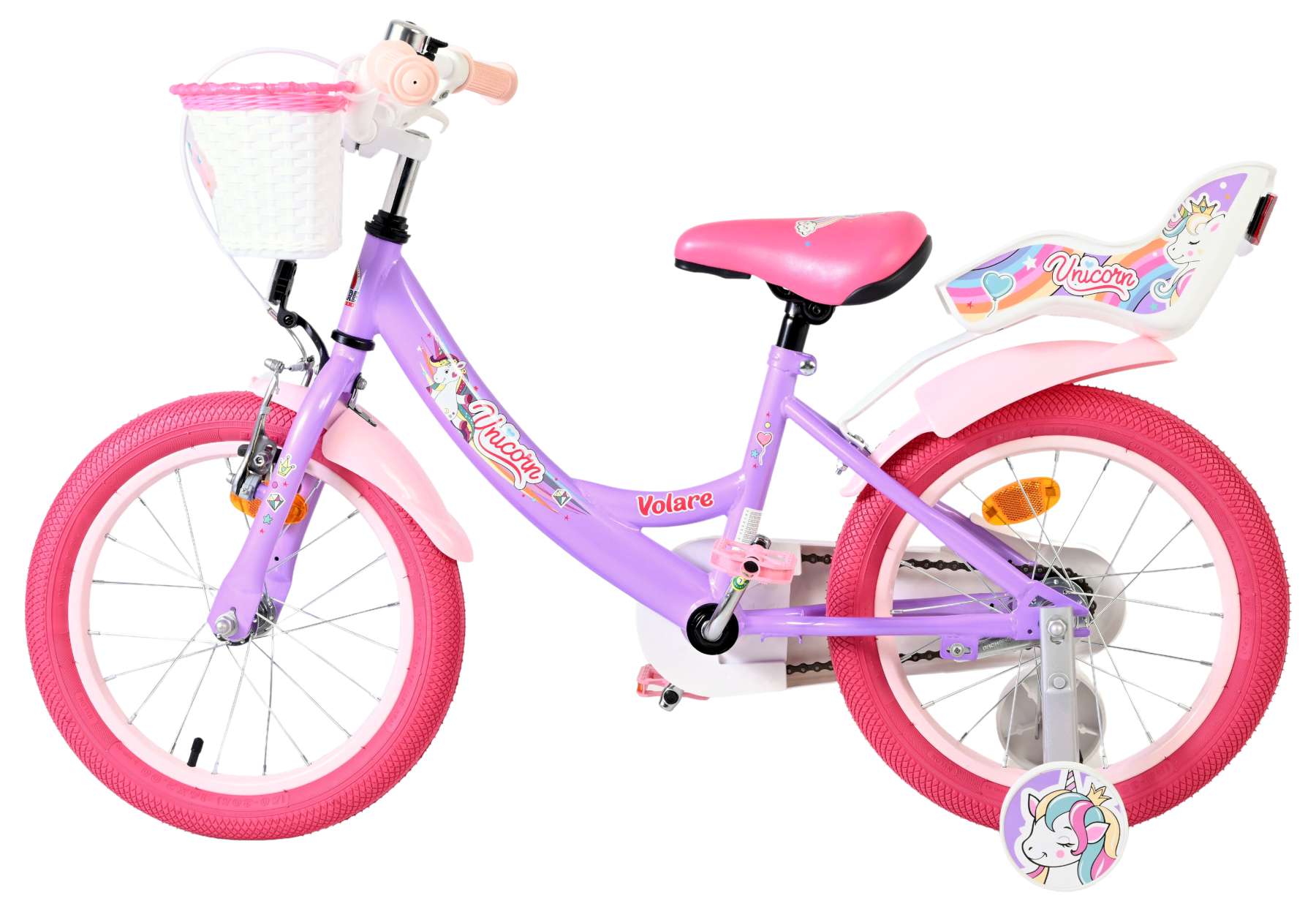 Bicicletta per bambini Volare Unicorn - ragazze - 16 pollici - viola
