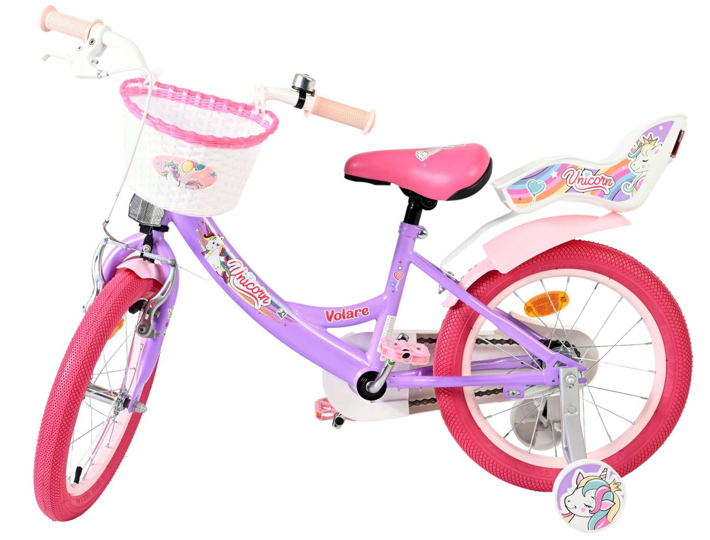 Volare unicorn kinderfiets - meisjes - 16 inch - paars