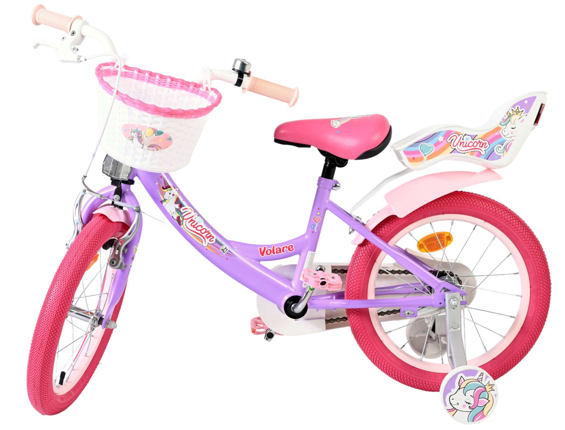 Bicicletta per bambini Volare Unicorn - ragazze - 16 pollici - viola