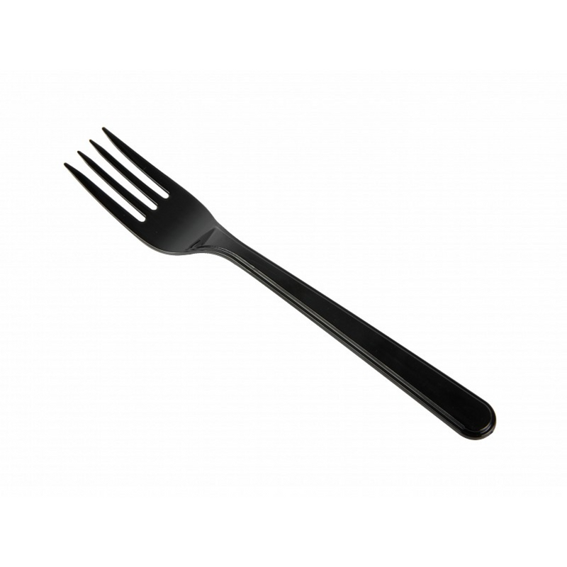Forchetta riutilizzabile nera pp 185mm (50 pezzi)