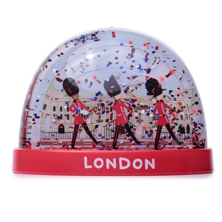 Londen souvenir koninklijke wachter op parade medium glitter sneeuwbol