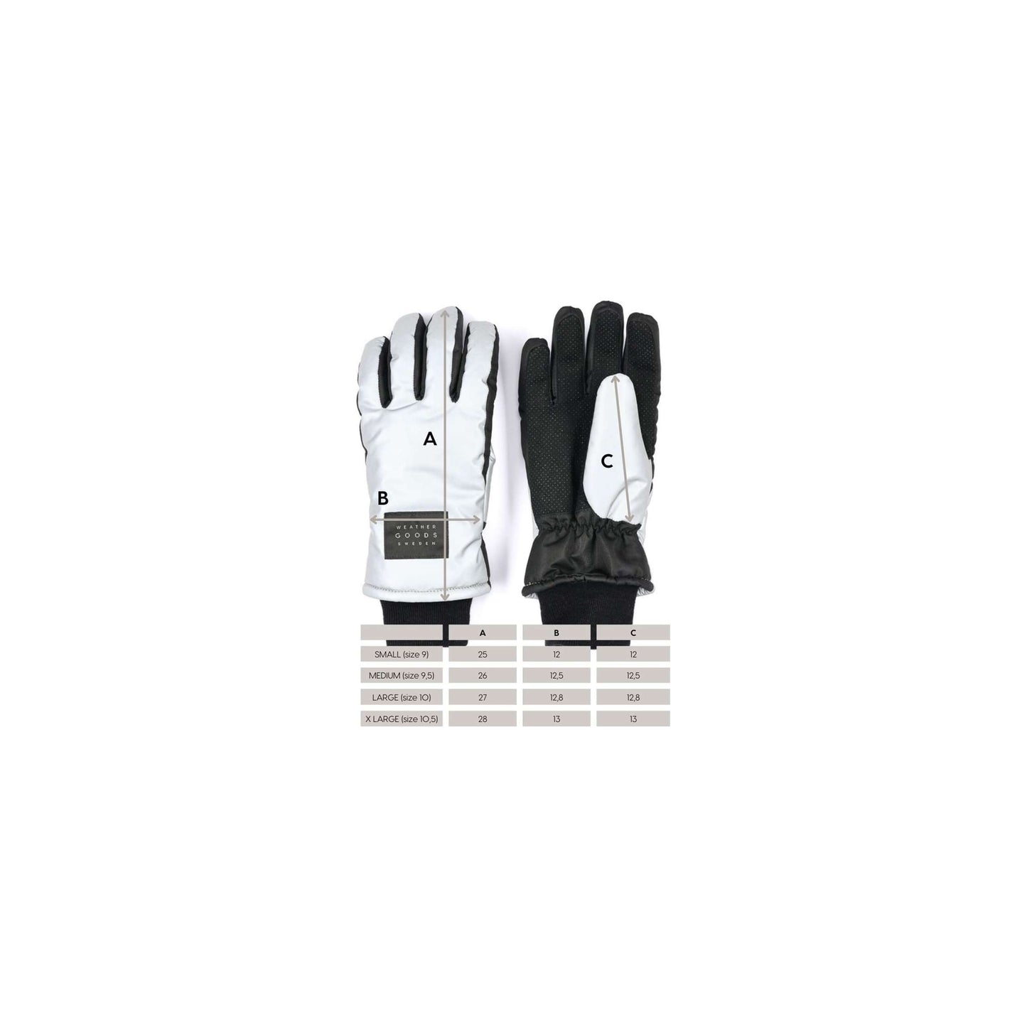 WEAARMERGOODS SWEDen Weatrugoods Svezia Reflit. Guanti argento l