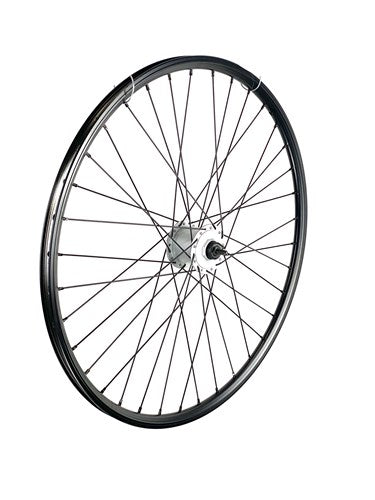 Rueda delantera Shimano 28 pulgadas 622 Dinamo de cubo negro negro de radios negros