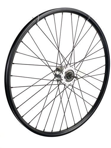 Achterwiel 28 inch 622 zwart zwart spaak 8v rollerbrake