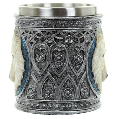 Decoratieve witte wolf drinkbeker