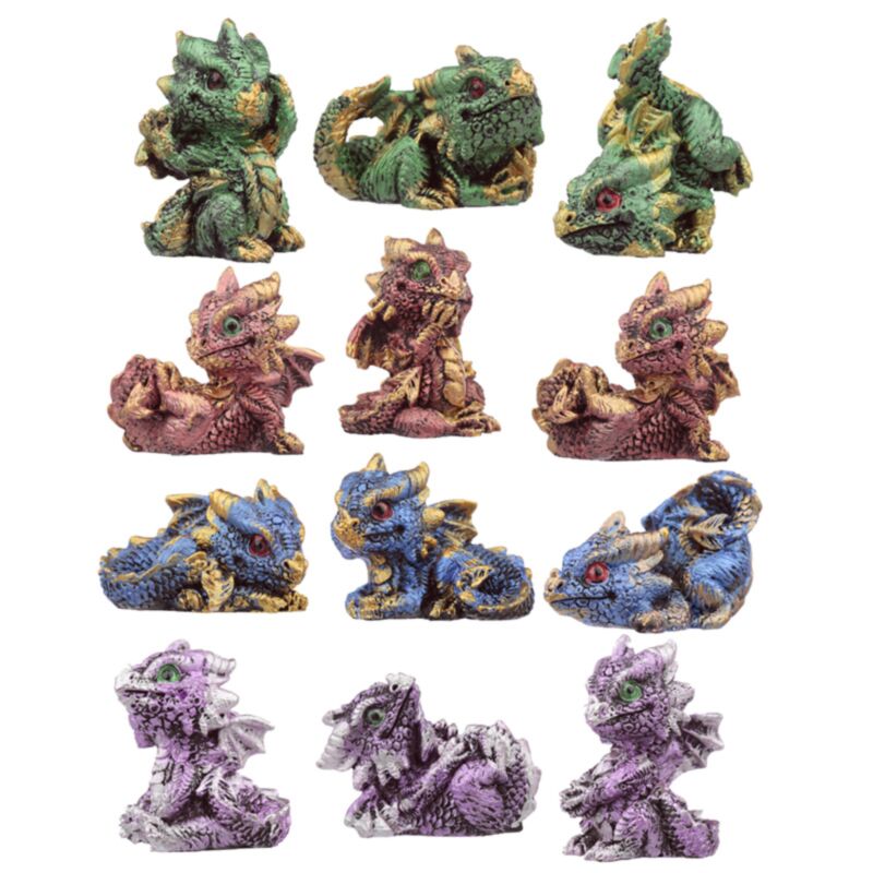 Statue in miniatura di Crystal Baby Dragons