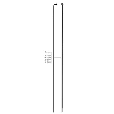 Sapim spaak 13-190 leader rvs zwart zonder nippel (100st)
