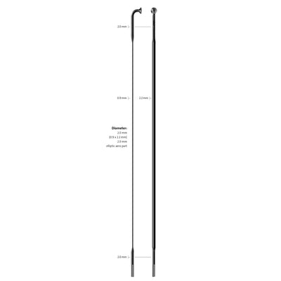 Sapim Spaak 14-224 CX-Ray Plat Black with Nippel (20st)