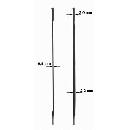 Sapim spaak 14-256 cx-ray plat recht zilver met nippel (20st)