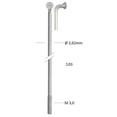 Alpina spaak zink 12-296 zonder nippel zilver (144st)