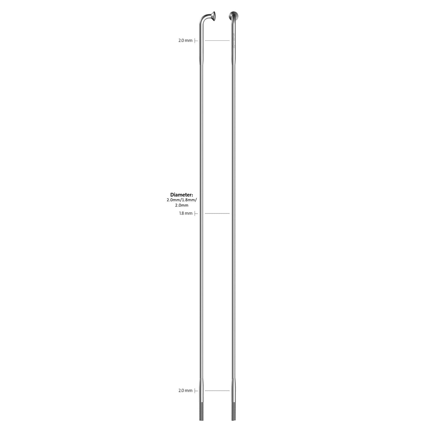 SAPIM SPAAK 14-264L Carrera de acero inoxidable sin pezón (100)