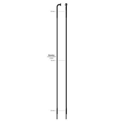 Sapim Spaak 14-262L Race RVS zwart zonder nippel (100st)