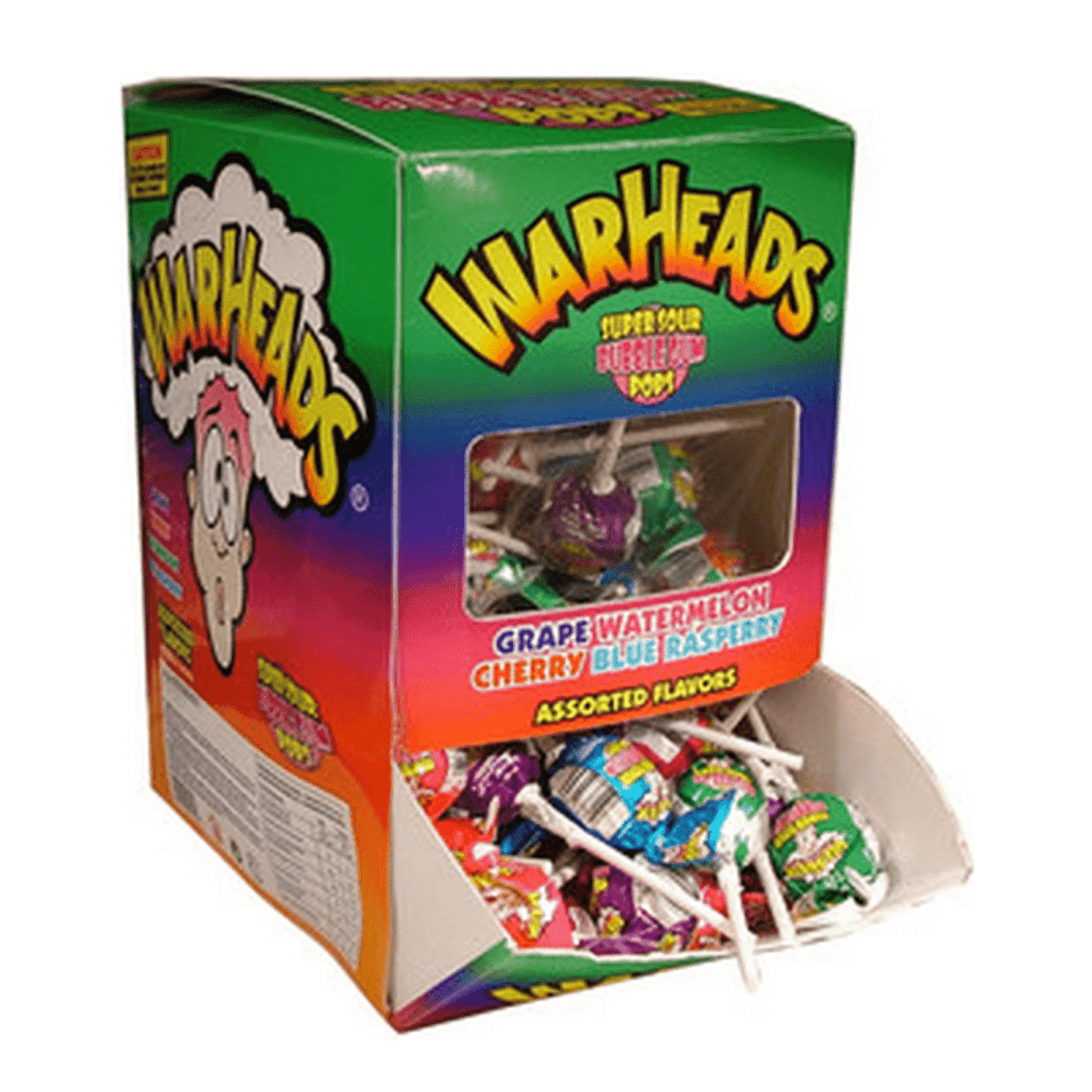 Warheads Bubblegum Pops Super Sour (100 pezzi)