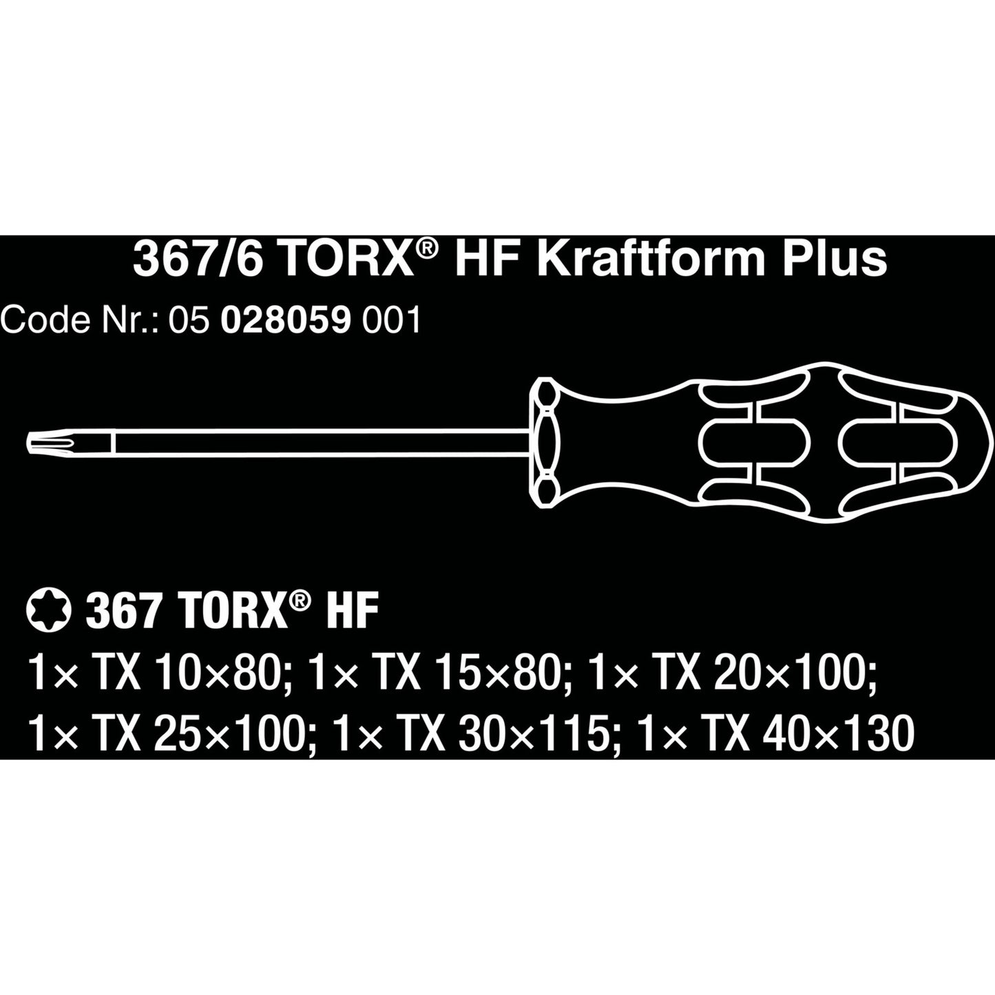 Wera 367 6 TORX HF-schroevendraaierset Kraftform Plus +