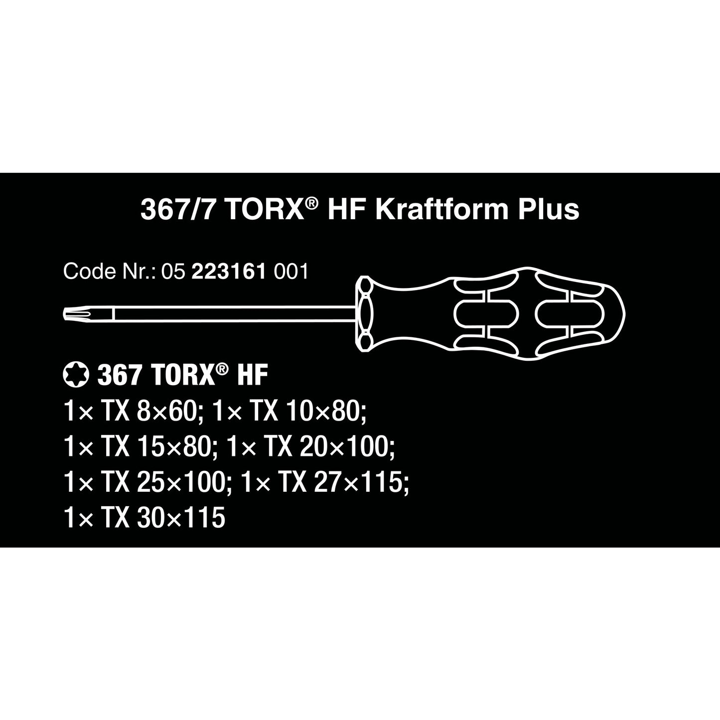 WERA 367 7 Torx HF destornillador conjunto kraftform más +