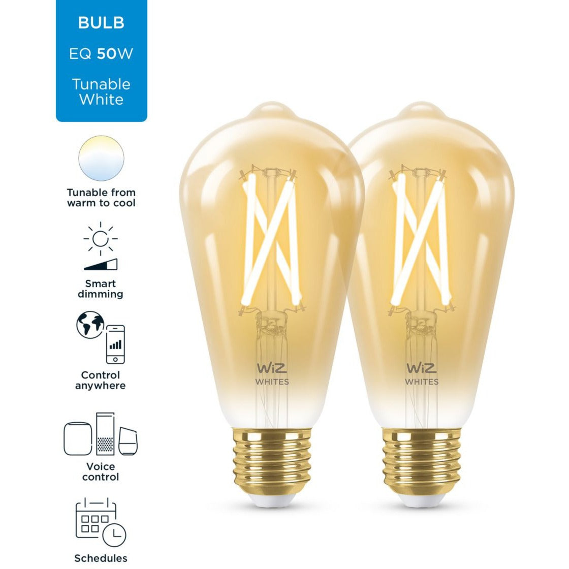 WiZ WiZ Filament amber ST64 E27 x2