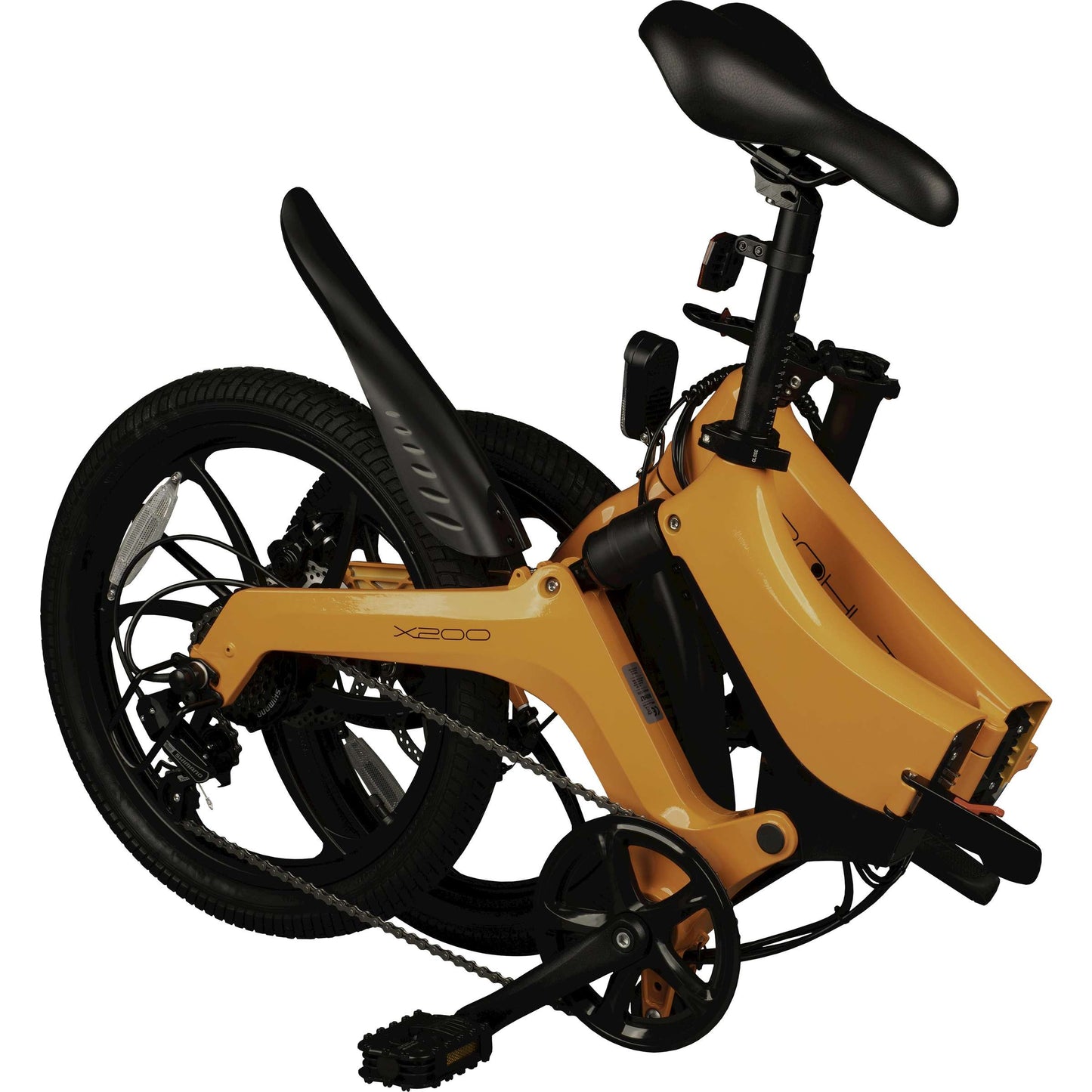 Bici pieghevole elettrica bohlt x200 arancione