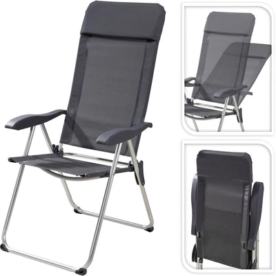 Campingstoel grijs 69x58x111cm