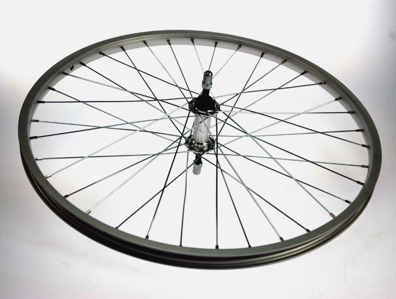 Bikefun Rueda delantera 24x1.75 alu plata transparente