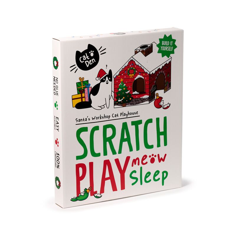 Christmas Cave Christmas 100% Cardboard Cat Playhouse