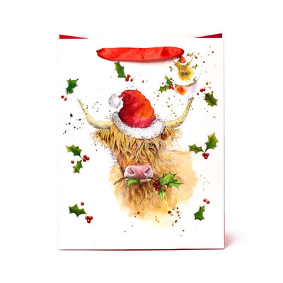 Jan pashley kerstmis highland coo cadeautasje l