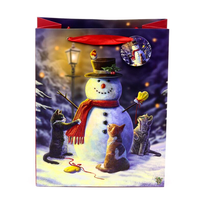 Borsa regalo grande per gatti di Natale Lisa Parker