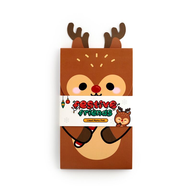 Amigos festivos de Navidad Rudolph Flip Open Memoblok