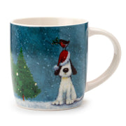 Jan pashley kerstmis hond roodborstje porselein mok - afbeelding 1