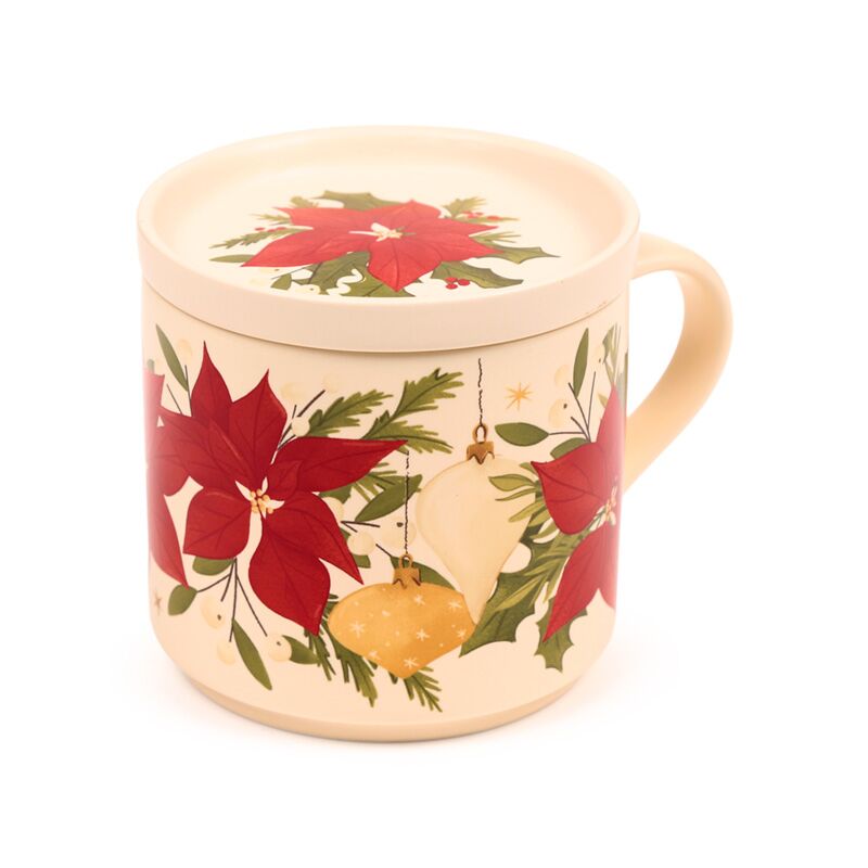 Set di tazze di porcellana di natale botanica