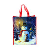 Borsa shopper sostenibile Lisa Parker con gatti natalizi e pupazzo di neve
