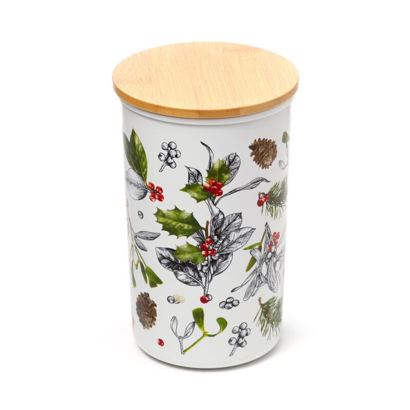 Kerstmis winter botanicals rpet bamboe voorraadpot