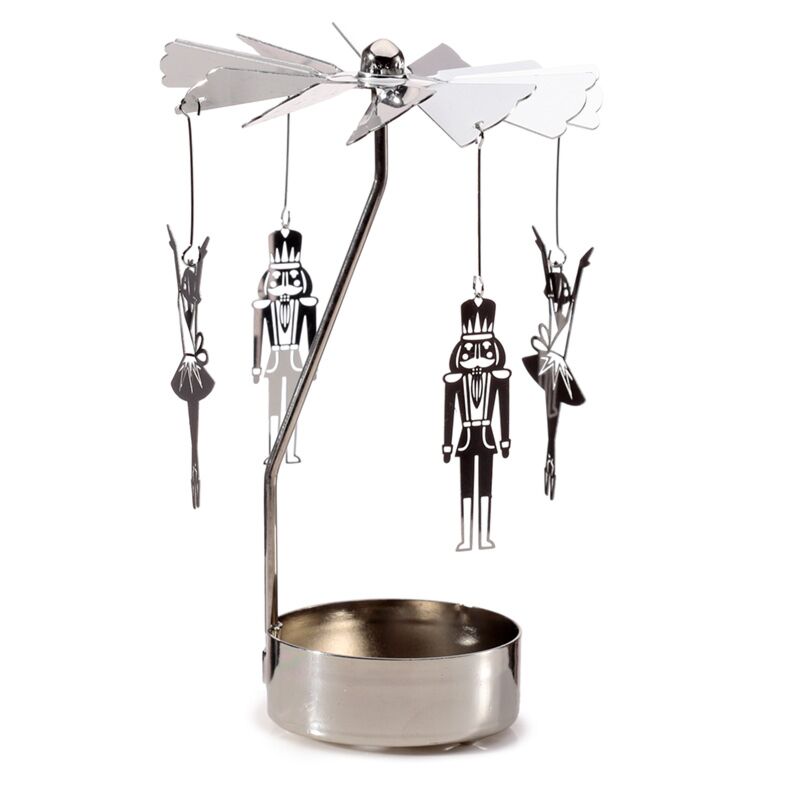 Cascanueces de Navidad corriendo soporte para la luz del té Carussel