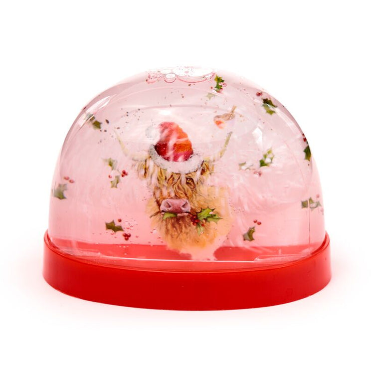Kerstmis jan pashley highland koe large glitter sneeuwbol