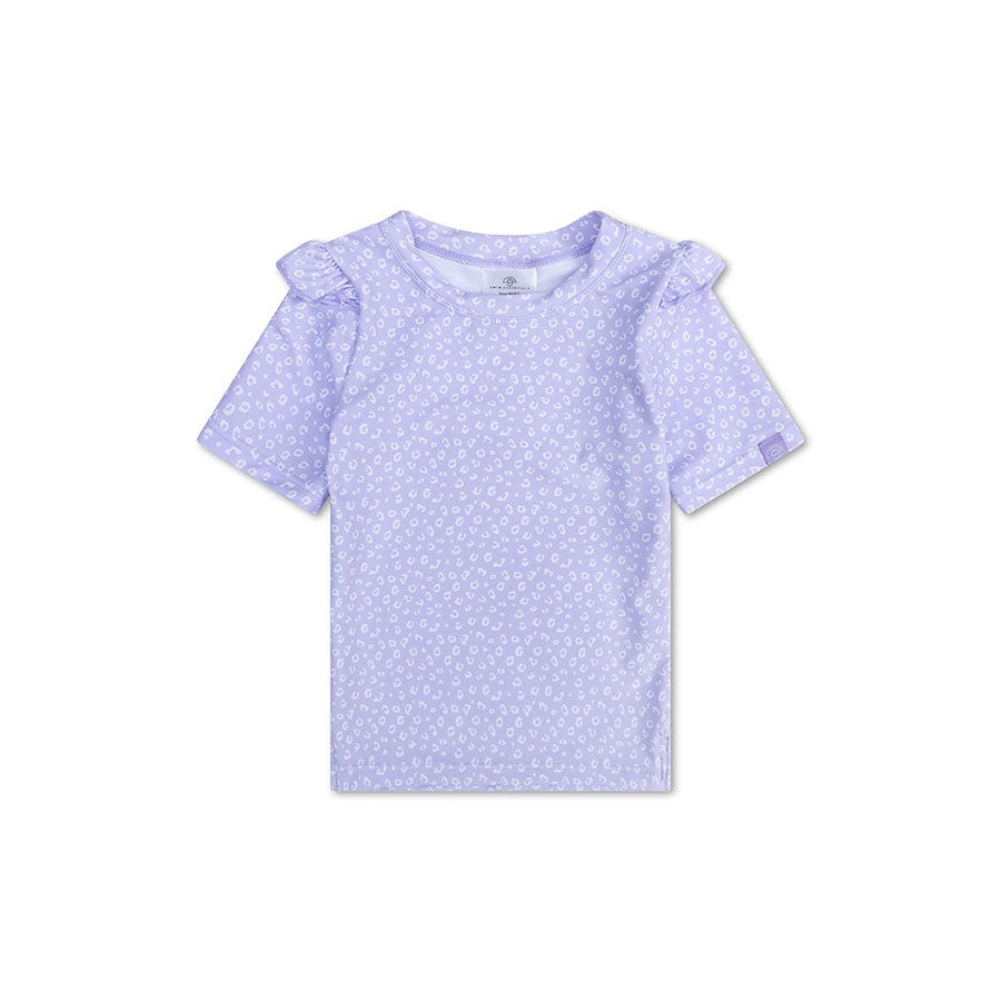 Leopard | lila uv zwemshirt met korte mouwen