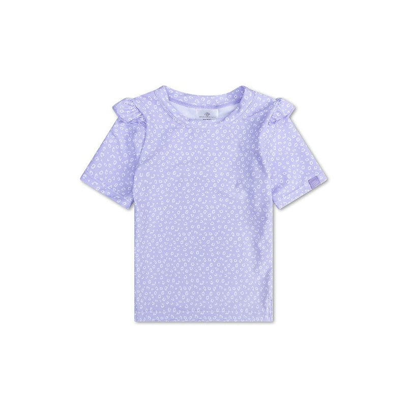 Leopard | lila uv zwemshirt met korte mouwen