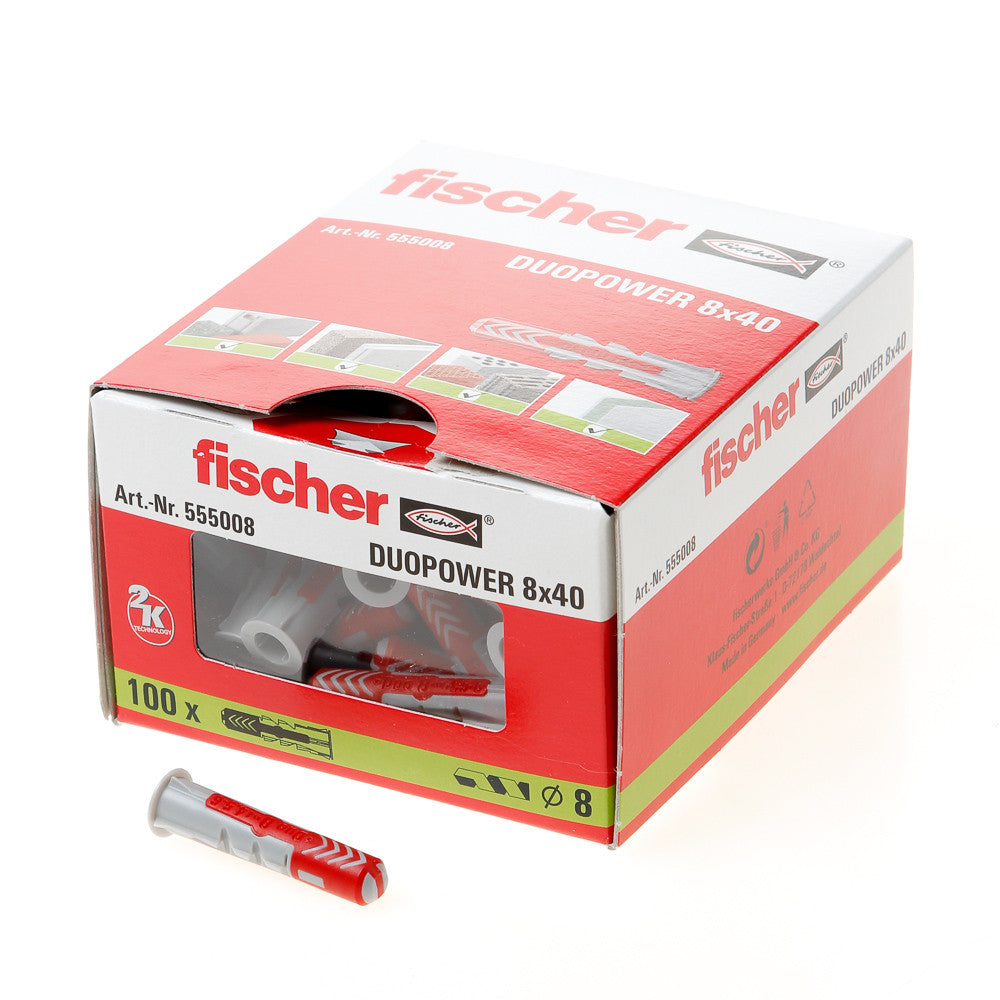 Fischer duopower | universele pluggen | 8x40 mm - 100 stuks - 535455
