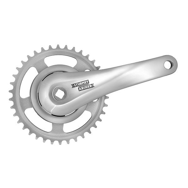Sunrace - Cranket Sunrace 38T Longitud de la manivela 170 mm. Aluminio plateado sin espio. Cubierta de 92 mm. -8 mm de profundidad