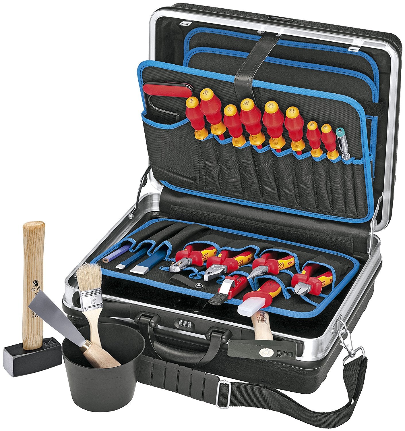 Knipex gereedschapskoffer vde 002105hls gereedschapsset (zwart, 24-delig, met gereedschap)