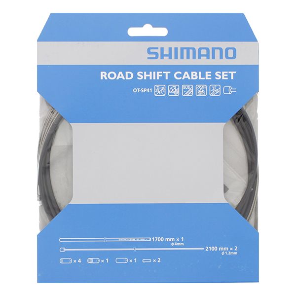 Shimano set di cavi cambio race in acciaio inox nero