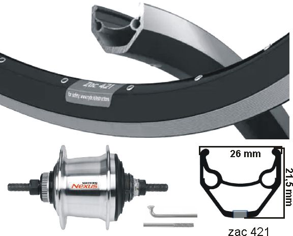 Rueda trasera Kgs 28 pulgadas (622) ZAC421 SW ZIL NEXUS 7 Centerlock Plate