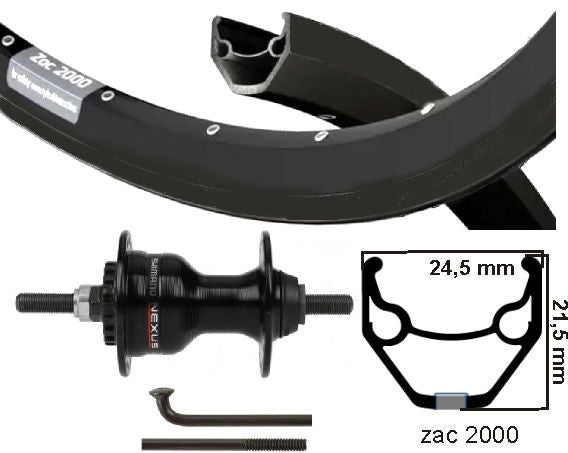Ruota anteriore kgs da 28 pollici (622) nero nero rollerbrake nero a asse fisso