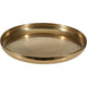 Bandeja de decoración para el hogar con diseño martillado de metal ã˜34x3,5cm dorado